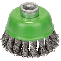 Bosch Professional PRO Stainless Steel heavy Topfbürste, Ø 75mm, gezopft 0,5mm Edelstahldraht, M14, für Winkelschleifer