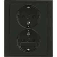 Busch-Jaeger Schutzkontakt-Steckdose Doppelsteckdose Typ 202 EUJB-81 anthrazit, Retail