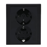 Busch-Jaeger Schutzkontakt-Steckdose Doppelsteckdose Typ 202 EUJB-81 anthrazit, Retail