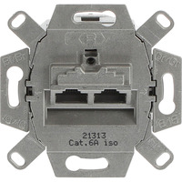 Busch-Jaeger UAE-Doseneinsatz Kategorie 6, 2-fach, Typ 0218/12-101, Unterputz, geschirmt grau, Retail