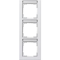 Gira Abdeckrahmen dreifach Rahmen mit Beschriftungsfeld seidenmatt, Abdeckung weiß (matt), Retail