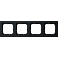 Gira Abdeckrahmen vierfach, lackiert, matt, Kunststoff, Unterputzmontage, Schutzart IP20 schwarz (matt), Retail