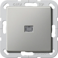Gira Wipp-Kontrollschalter British Standard Ausschalter 2-polig mit Wippe und Tragring edelstahl, Retail