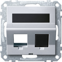 Merten Schrägauslass zweifach Aluminium, Abdeckung aluminium, Retail