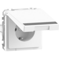 Merten Schutzkontaktsteckdose mit Klappdeckel weiß, Retail