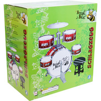 VEDES Schlagzeug mit Basstrommel, Pedal, Tom Toms, Hi-Hat, Trommelstöcken und Hocker, ca. 75x58x41 cm 