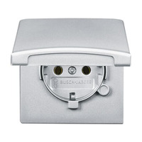 Busch-Jaeger Schutzkontakt-Steckdosen-Einsatz Schuko IP44 Unterputz mit Klappdeckel ohne aluminium, Retail