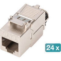Digitus Keystone-Modul Cat. 8.1, geschirmt, 24 Stück silber, werkzeugfreier Montageanschluss