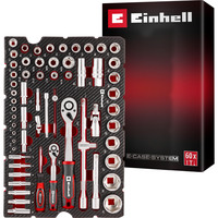 EINHELL Werkzeug-Pad Stecknüsse und Ratschen in E-Case-Einleger, Werkzeug-Set 60-teilig