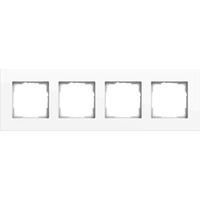 Gira Abdeckrahmen vierfach aus Aluminium lackiert glänzend weiß, Retail