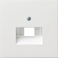 Gira Zentralplatte Universal-Anschluss-Einheit ISDN und Netzwerk Abdeckung glänzend ohne Beschriftungsfeld weiß (glänzend), Retail