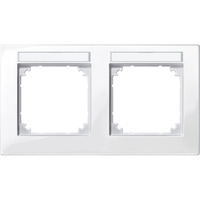 Merten M-PLAN Rahmen 2-fach beschriftbar waagerecht mit Beschriftungsstreifen Typ 514219 weiß (glänzend), Retail