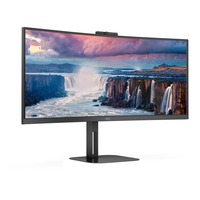 AOC CU34V5CW/BK, LED-Monitor 86.4 cm (34 Zoll), schwarz, WQHD, VA, HDMI, DisplayPort, FreeSync, Webcam, 100Hz Panel