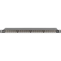Digitus CAT 6A, Klasse E High Density Patchpanel, 24 Port schwarz, 0,5 HE, geschirmt, 19" Rack Mount