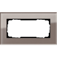 Gira Abdeckrahmen 2-fach Glas o.Mittelsteg, Abdeckung braun, Retail