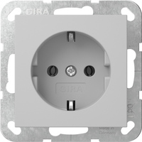 Gira Schutzkontaktsteckdose Typ F 16 Ampere 250 Volt Wechselstrom mit Steckklemmen grau, Retail
