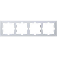 Merten Rahmen vierfach D-Life MEG4040-6536 aus Thermoplast lackiert, glänzend, IP20 edelstahl, Retail