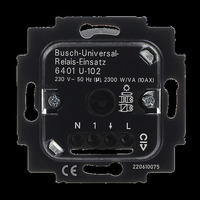 Busch-Jaeger Universal Relais Einsatz Unterputz 230 Volt 2300 Watt Typ 6401 U-102 schwarz (glänzend), Retail