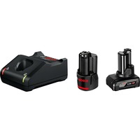Bosch Professional PRO Starter-Set 12V (1x GBA 12V 2.0Ah + 1 x GBA 12V 4.0Ah + GAL 12V-40 Professional) schwarz, 2x Akku + Ladegerät