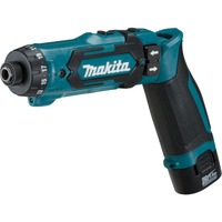 Makita Akku-Knickschrauber DF012DSE, 7,2Volt, Bohrschrauber blau/schwarz, 2x Li-Ionen Akku 1,5Ah, Koffer