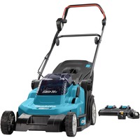 Makita Akku-Rasenmäher DLM432PT2, 36Volt (2x18Volt) blau/schwarz, 2x Li-Ion Akku 5,0Ah