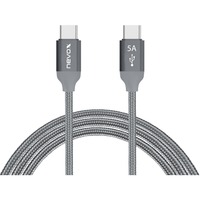 Nevox USB 2.0 Kabel, USB-C Stecker > USB-C Stecker grau, 1 Meter, PD, Laden mit bis zu 100 Watt