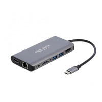 DeLOCK USB-C Dockingstation 4K grau, HDMI, DisplayPort, USB-C