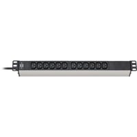 Brennenstuhl Alu-Line 19" Steckdosenleiste 12-fach C13 schwarz/aluminium, 1HE, 2 Meter Kabel, Kaltgerätebuchsen