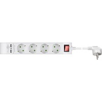 goobay Steckdosenleiste 4-fach, 2x USB-A, mit Schalter weiß, 1,4 Meter