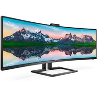 Philips 499P9H/00, LED-Monitor 124 cm (48.8 Zoll), schwarz, Dual QHD, VA, Curved, USB-C, Webcam