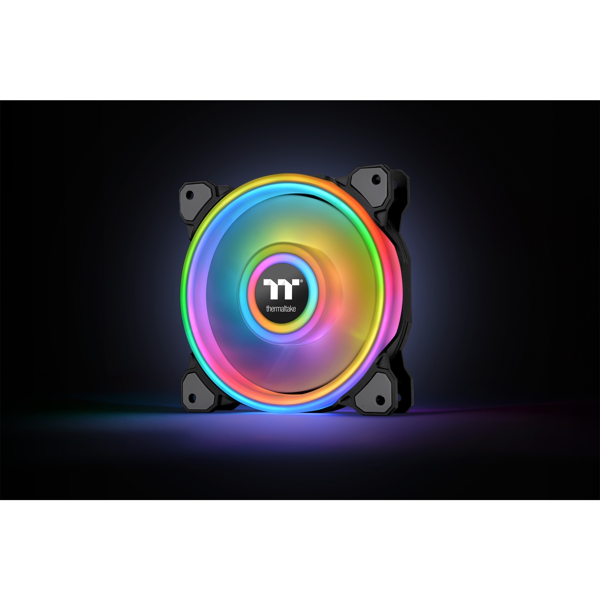 Thermaltake Riing Quad 12 RGB Radiator Fan TT Premium Edition Single Fan Pack, Gehäuselüfter schwarz, Single Pack, ohne Controller, 120 mm