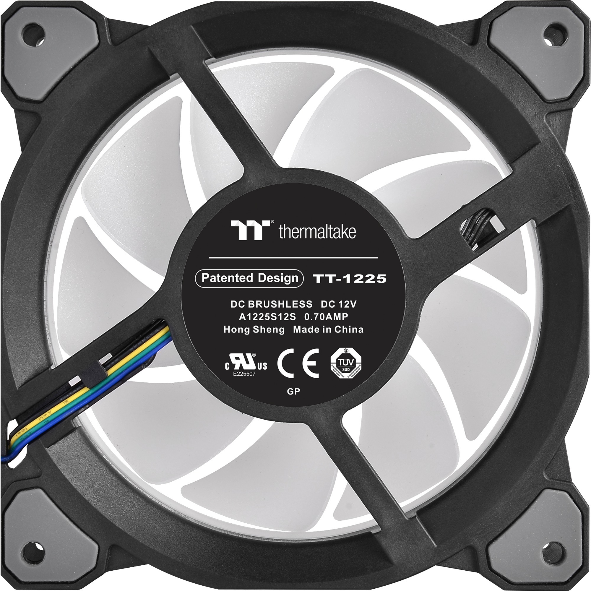 Thermaltake Riing Quad 12 RGB Radiator Fan TT Premium Edition Single Fan Pack, Gehäuselüfter schwarz, Single Pack, ohne Controller, 120 mm
