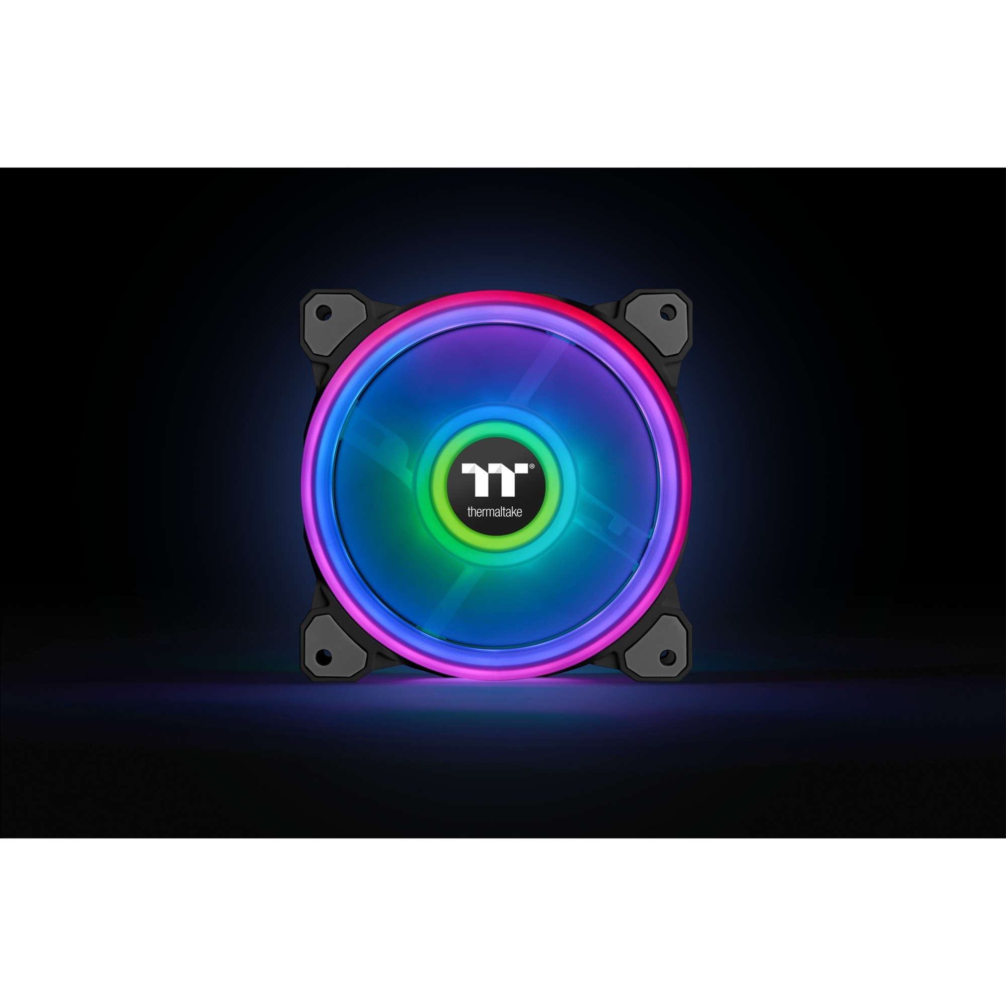 Thermaltake Riing Quad 12 RGB Radiator Fan TT Premium Edition Single Fan Pack, Gehäuselüfter schwarz, Single Pack, ohne Controller, 120 mm