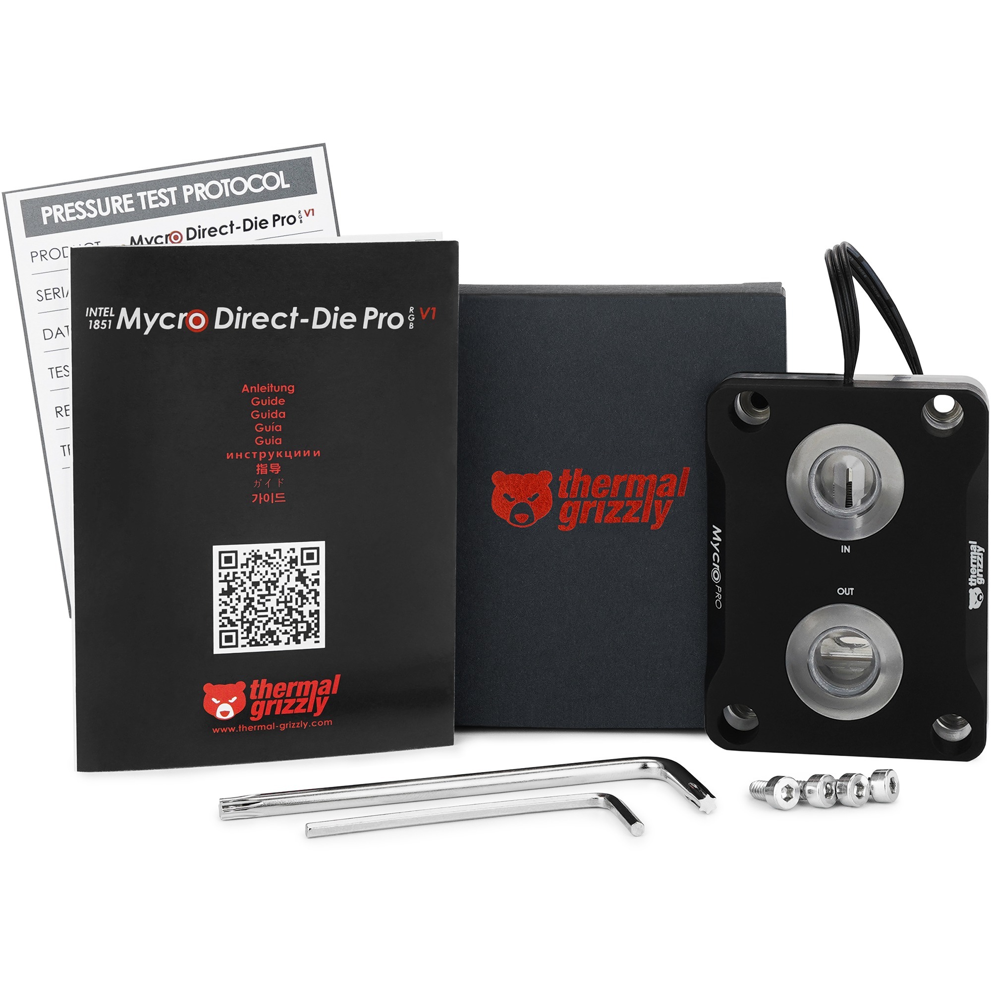 Thermal Grizzly Intel 1851 Mycro Direct-Die Pro RGB V1, Kühlkörper schwarz/transparent