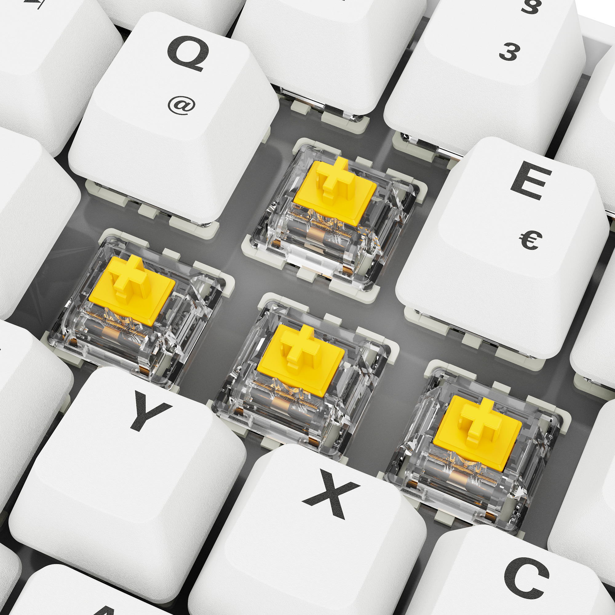 Sharkoon SKILLER SGK50 S4 Gen2 PBT, Gaming-Tastatur weiß, DE-Layout, Gateron G Pro 3.0 Yellow