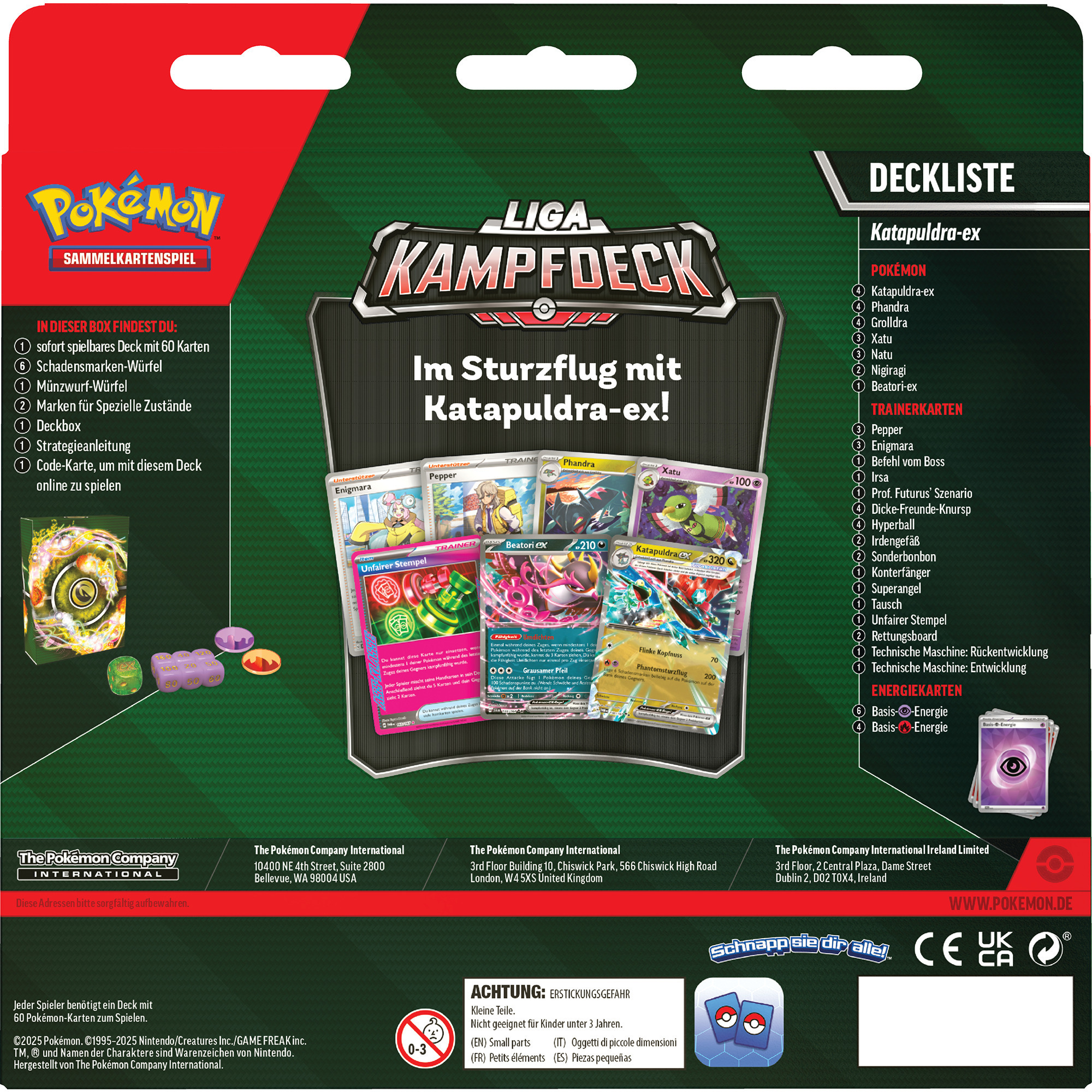Pokémon-TCG: Katapuldra-ex Liga-Kampfdeck, Sammelkarten