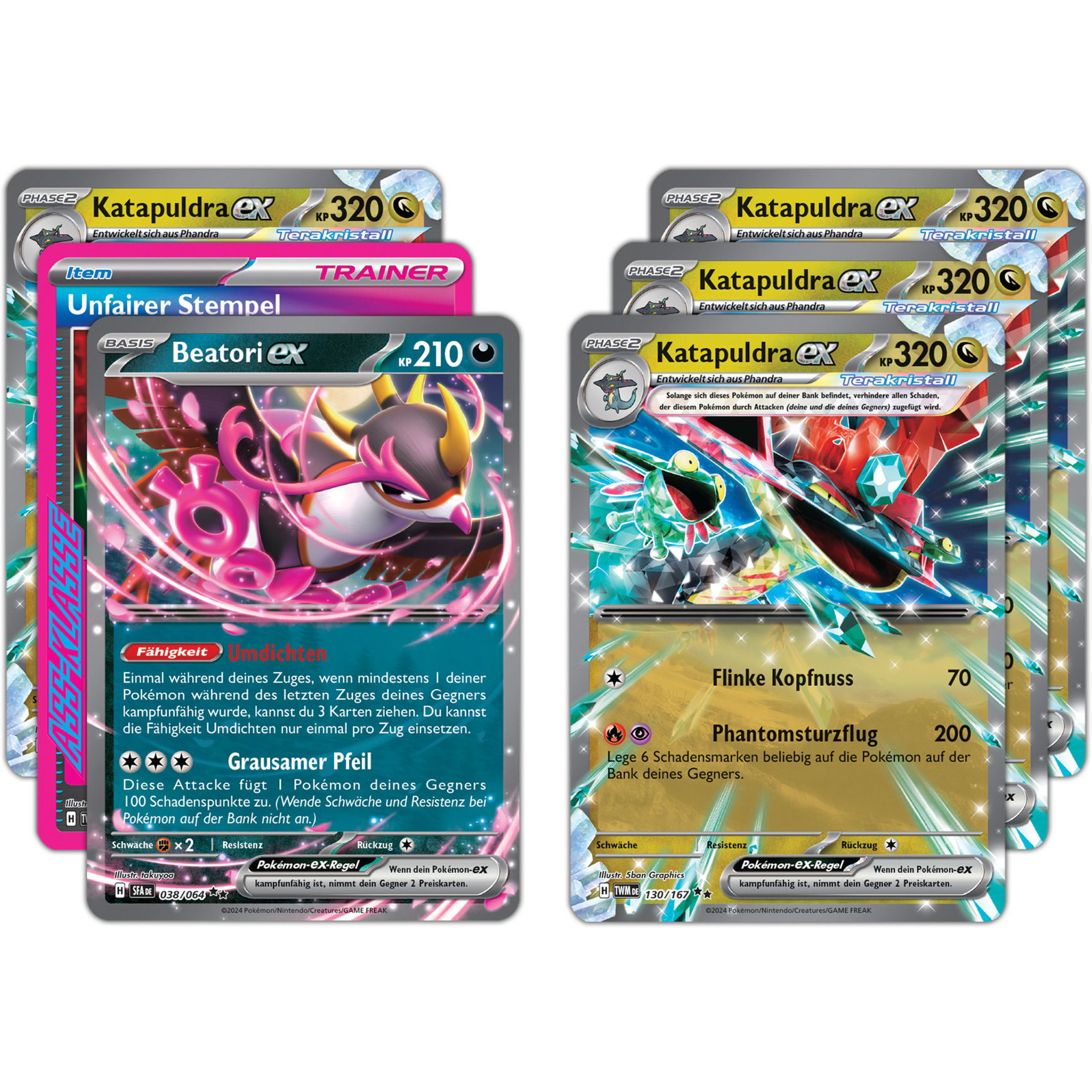 Pokémon-TCG: Katapuldra-ex Liga-Kampfdeck, Sammelkarten