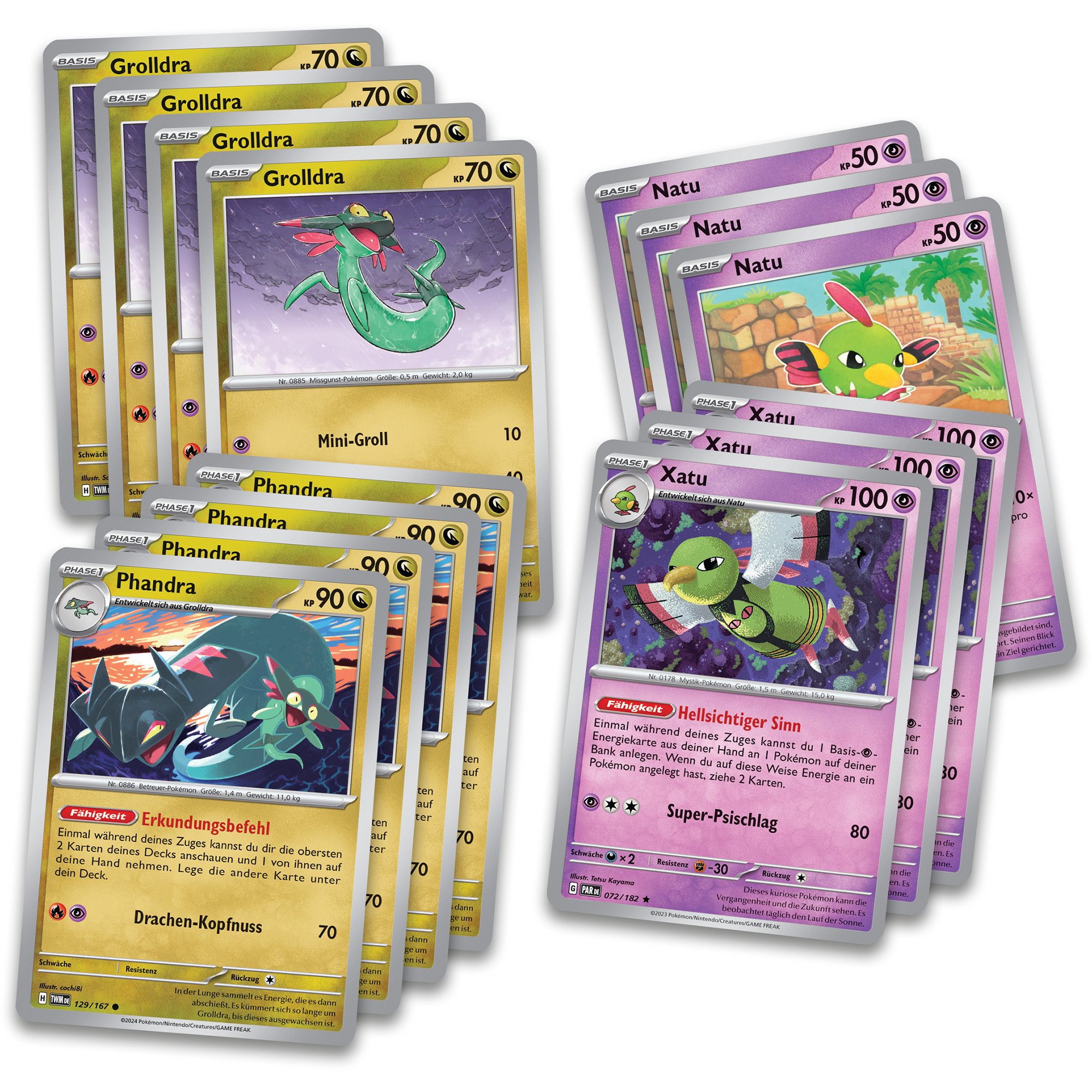 Pokémon-TCG: Katapuldra-ex Liga-Kampfdeck, Sammelkarten