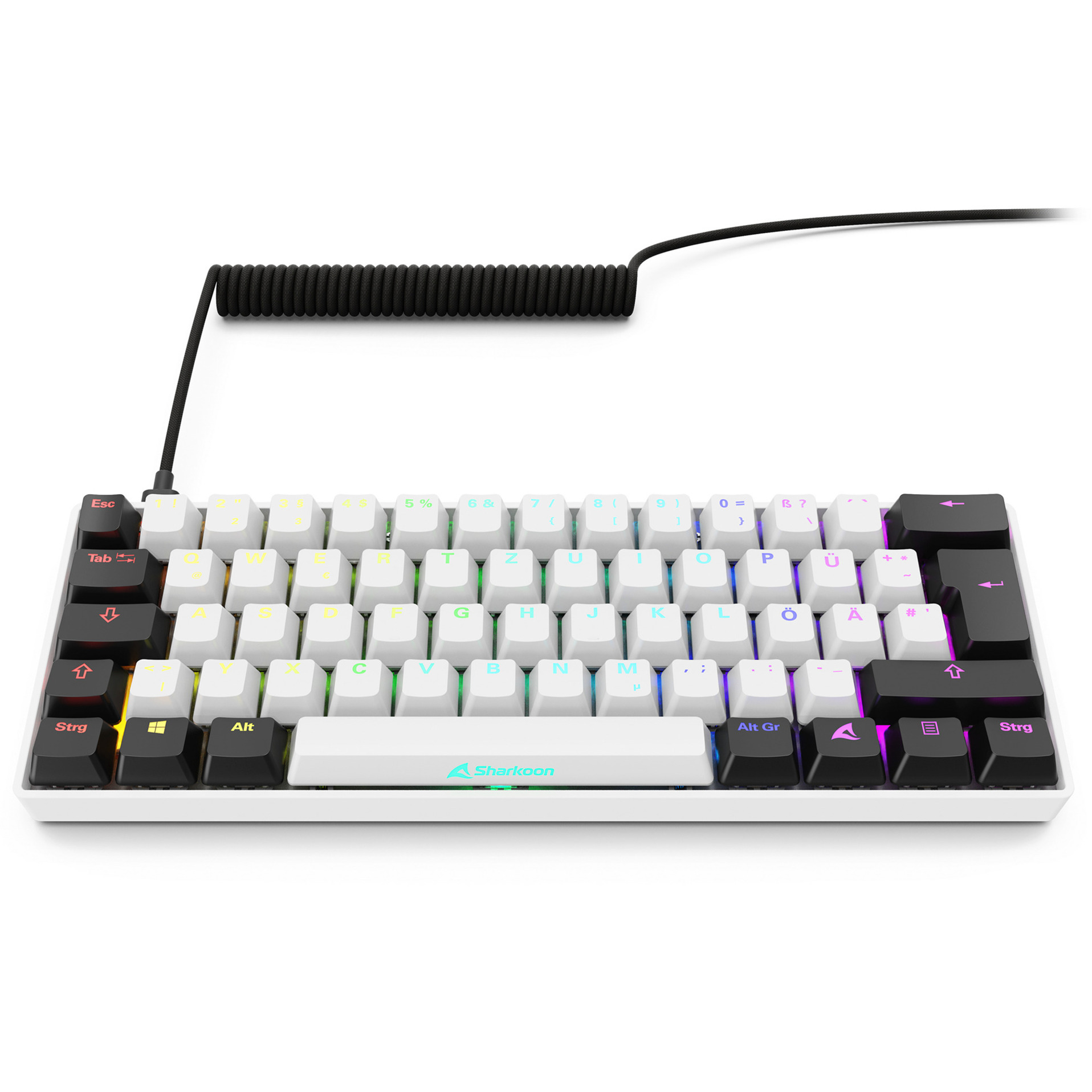 Sharkoon SKILLER SGK50 S4 Gen2, Gaming-Tastatur weiß, DE-Layout, Gateron Yellow