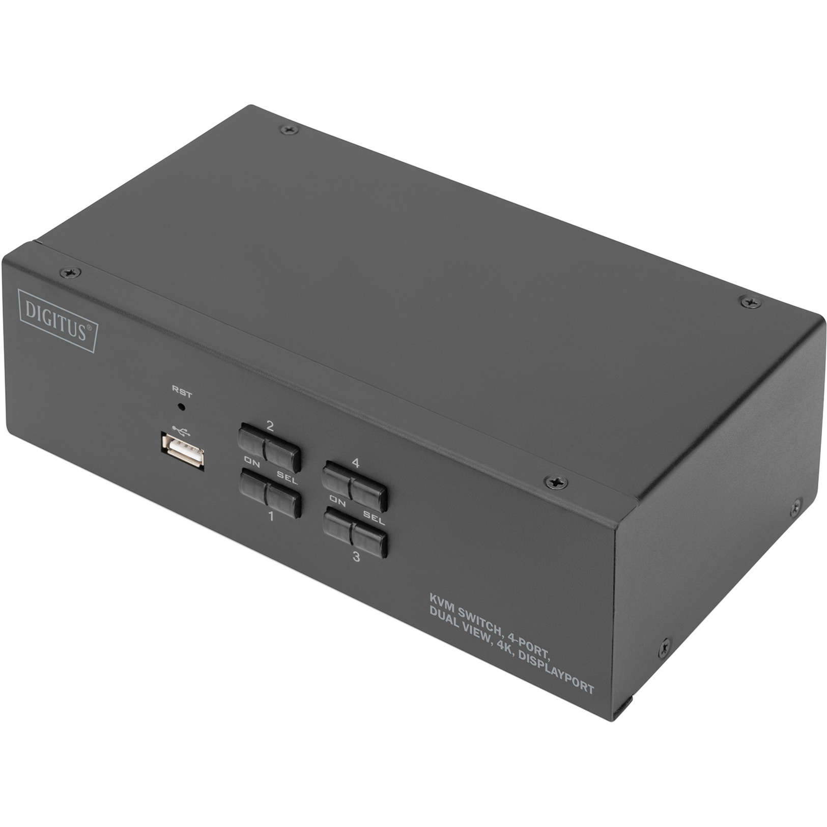 Digitus KVM-Switch DisplayPort 4x 1  schwarz, Dual Display