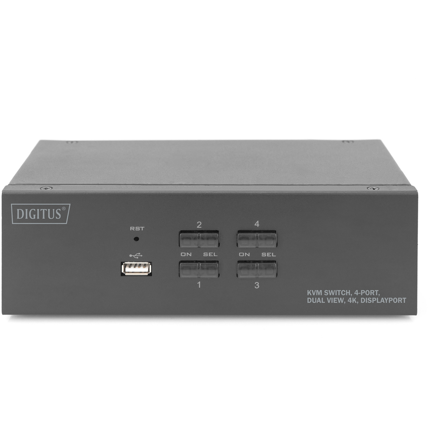 Digitus KVM-Switch DisplayPort 4x 1  schwarz, Dual Display