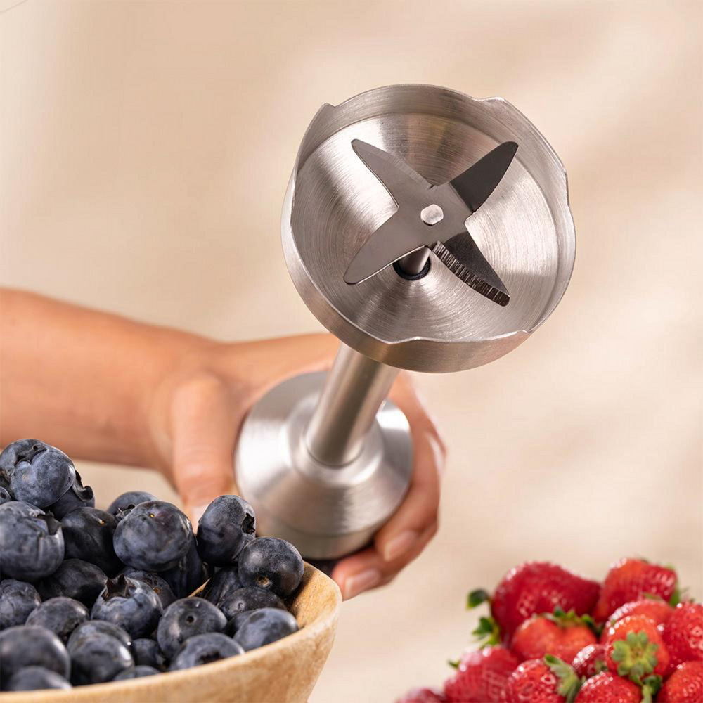 Cecotec Stabmixer Power RetroYellow 1200MAX Cream&Crush gelb, 1.200 Watt, mit Zerkleinerer und Schneebesen