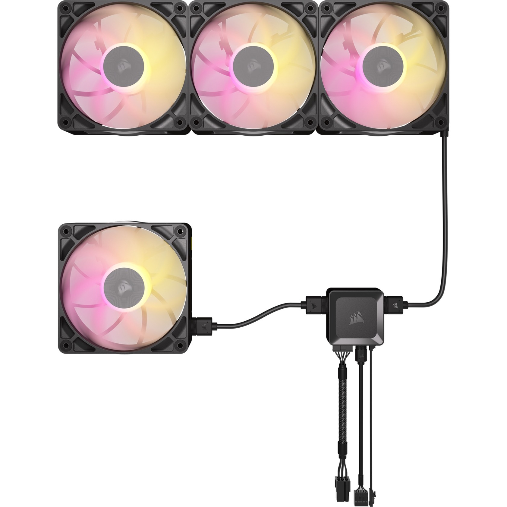 Corsair RX120 MAX RGB, Gehäuselüfter schwarz, 3er Pack, 120 mm
