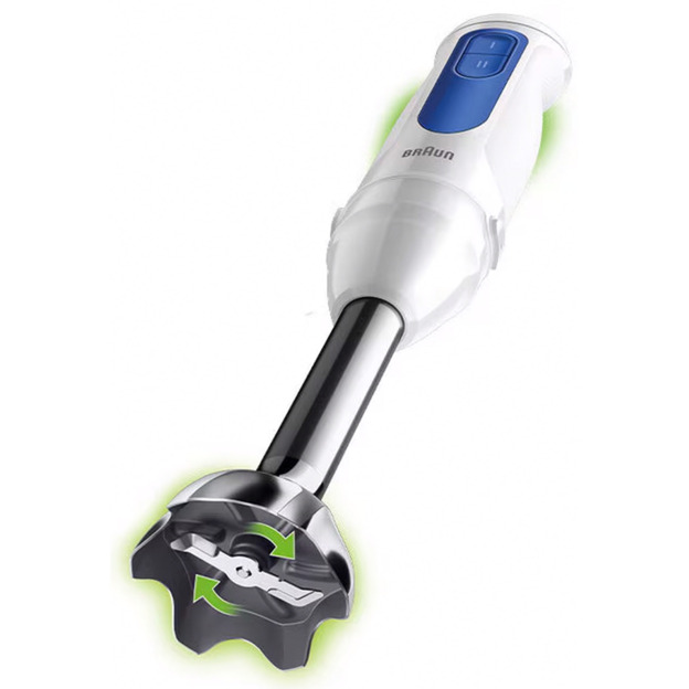 Braun Stabmixer MultiQuick 3 MQ30202M weiß/blau, 900 Watt, mit Zerkleinerer und Schneebesen