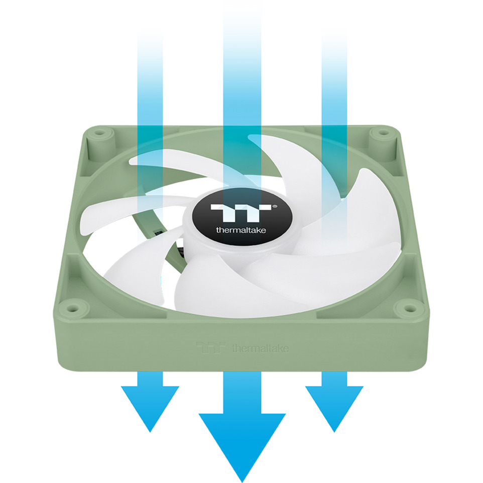 Thermaltake CT120 ARGB Sync PC Cooling Fan Matcha Green, Gehäuselüfter hellgrün, 2er Pack, ohne Controller, 120 mm
