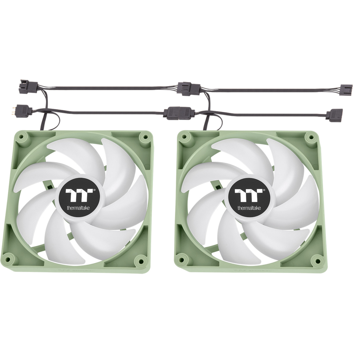 Thermaltake CT120 ARGB Sync PC Cooling Fan Matcha Green, Gehäuselüfter hellgrün, 2er Pack, ohne Controller, 120 mm