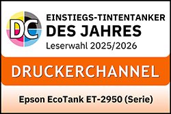 "Einsteigs-Tintentanker DES JAHRES" Leserwahl 2025/2026, Druckerchannel