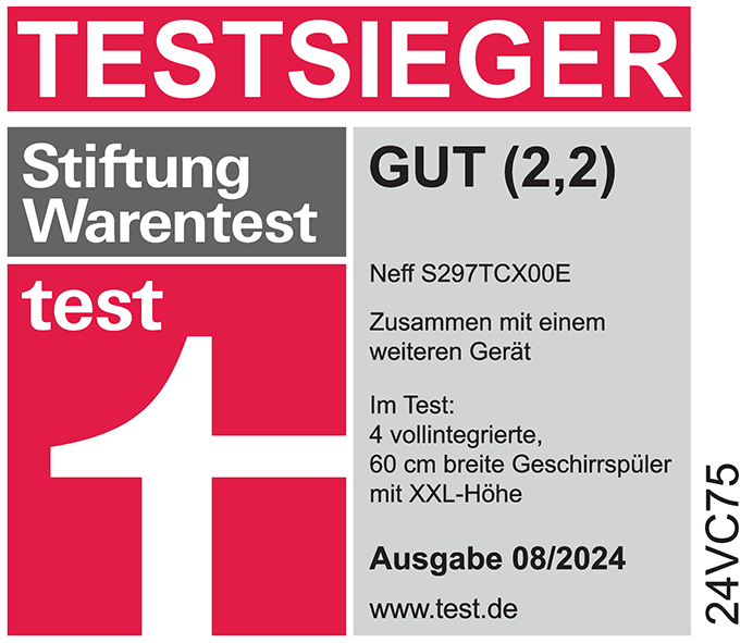 Stiftung Warentest, gut 2,2, Ausgabe 08/24